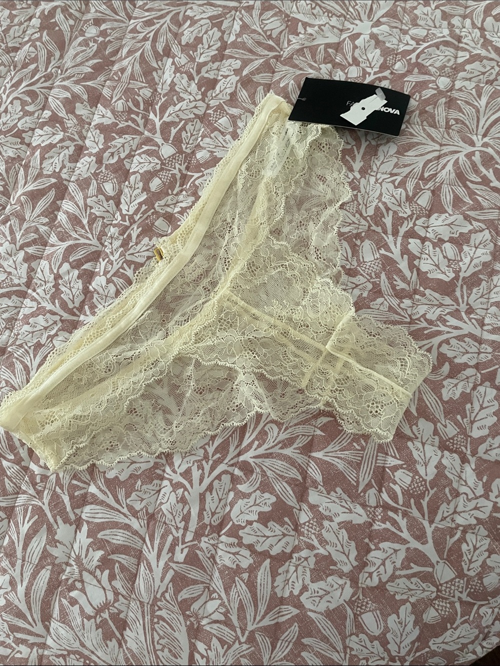 Fashion Nova S/M Sexy Thong Lace Crotchless Panties NEW
